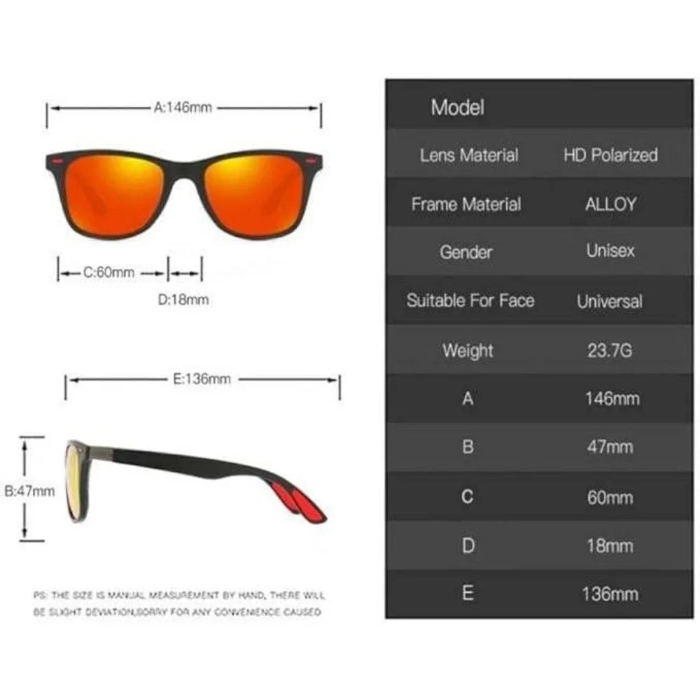 Men's‎ Sunglasses Polarized Driving Fishing UV Protection Orange Lens Lentes New
